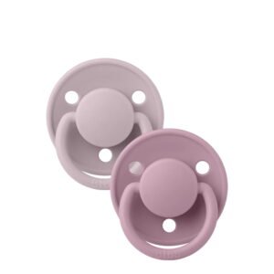 Bibs De Lux Pacifier Silicone Dusky Lilac/Heather 0-3Y x2