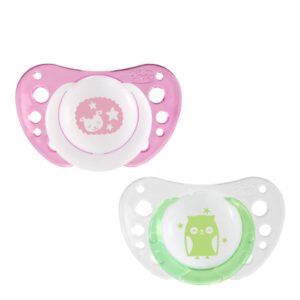Chicco Physio Shape Air Glow 0-6M x2 Sweet Dreams Pink/Green Owl