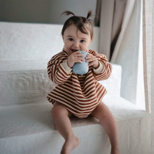 Mushie Sippy Cup Powder Blue 6M+ - Image 2