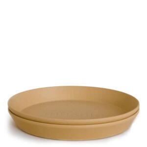 Mushie Dinner Plate x2 Mustard 6M+