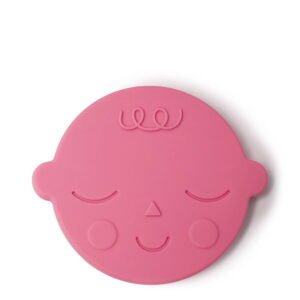 Mushie Silicone Face Teether Bubblegum