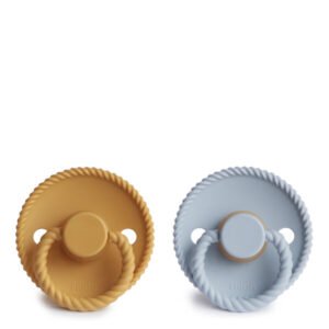 Frigg Silicone Pacifier Rope Honey Gold/Powder Blue 0-6M x2