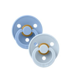 Bibs Colour Pacifier Sky Blue/Baby Blue 0-6M x2