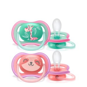 Philips Avent Pacifier Ultra Air Silicone Green/Pink 18m+ x2