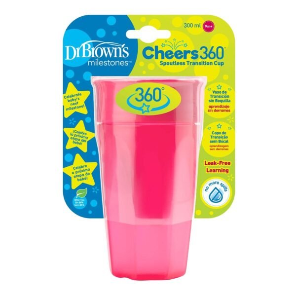 Dr Brown’s Cheers 360 Cup Pink 9m+ 300ml - Image 2