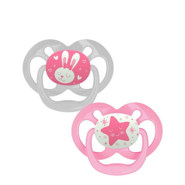 Dr Brown’s Advantage Night Pacifier Pink 6-18m x2