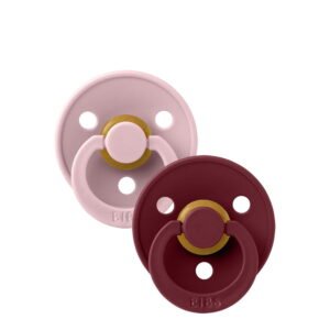 Bibs Colour Pacifier Pink Plum/Elderberry 0-6M x2