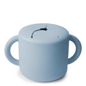 Mushie Silicone Snack Cup Powder Blue 12m+