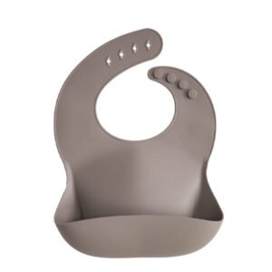 Mushie Silicone Bib Dove Gray