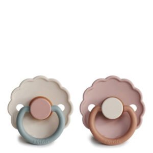 Frigg Natural Silicone Pacifier Daisy Biscuit/Cotton Candy 6-18M x2