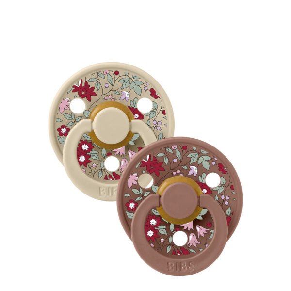 Bibs Colour Pacifier Liberty Camomile Lawn Woodchuck Mix 0-6M x2