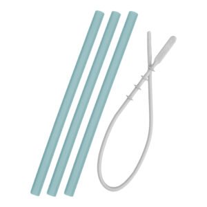 Minikoioi Straws Aqua Green + Brush 6M+