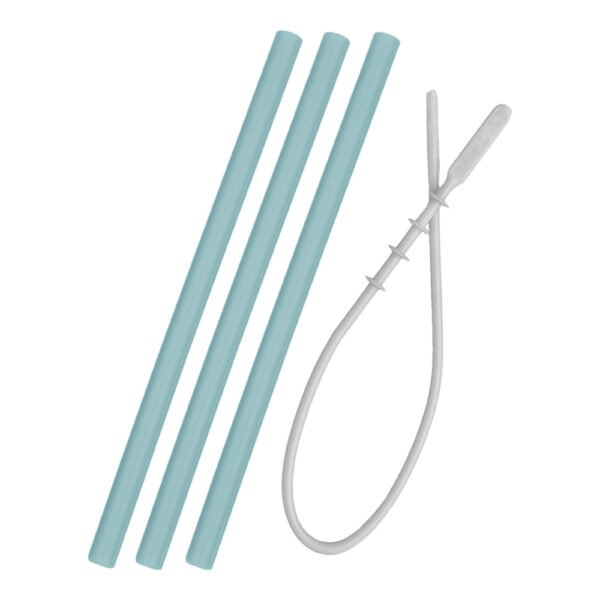 Minikoioi Straws Aqua Green + Brush 6M+