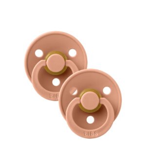 Bibs Colour Pacifier Peach/Peach 0-6M x2