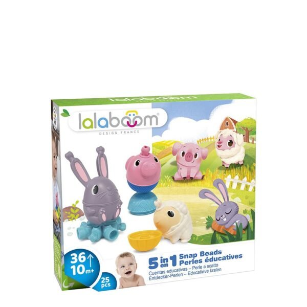 Lalaboom 5 In 1 Snap Beads 25Pcs 10-36M+