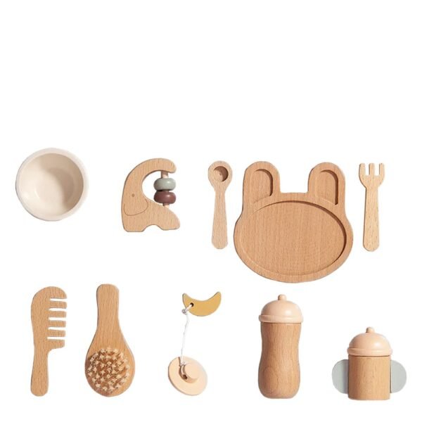 Petit Monkey Wooden Baby Feeding Set 3Y+