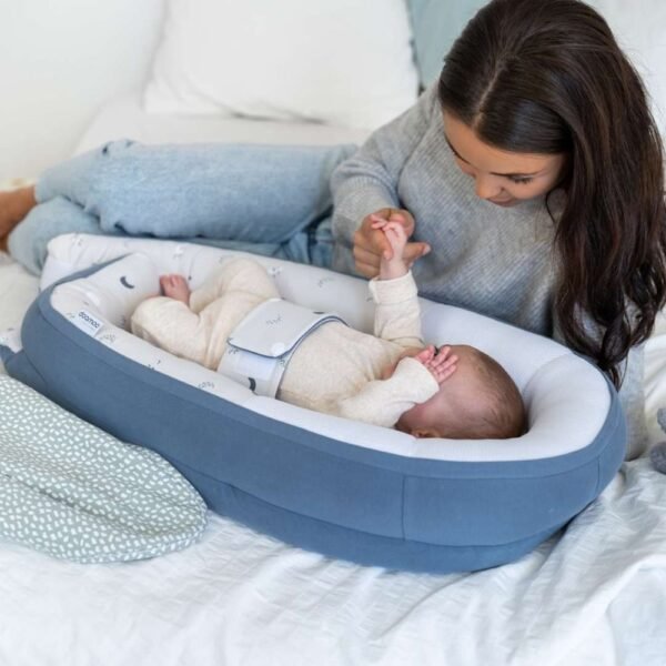 Doomoo Babynest Cocoon Blue Grey Moon - Image 2