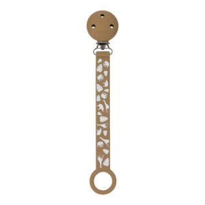 Nattou Pacifier Clip With Universal Holder Mocha Pattern