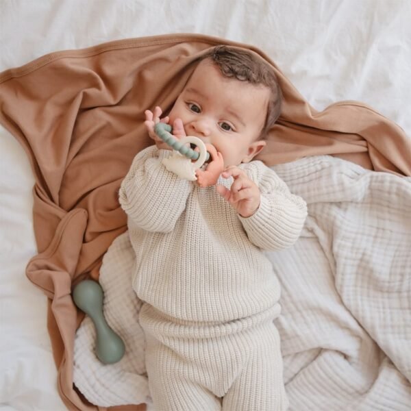 Mushie Silicone Teether Dino Ring - Image 2