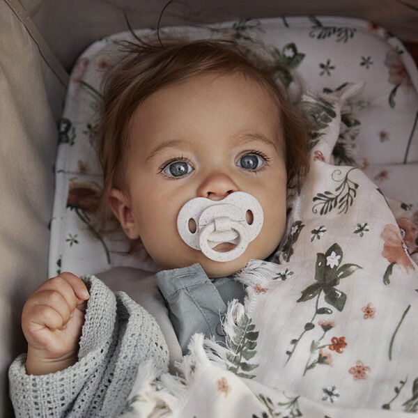Elodie Silicone Bamboo Pacifier Lily White 3M+ - Image 2