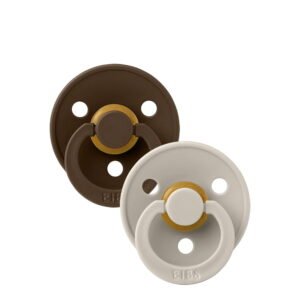 BIBS Colour Pacifier Chocolate/Sand 0-6M x2