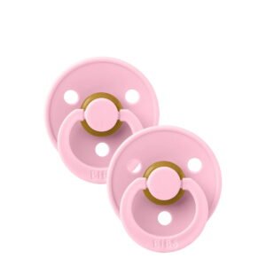 BIBS Colour Pacifier Latex Baby Pink/Baby Pink 0-6m x2