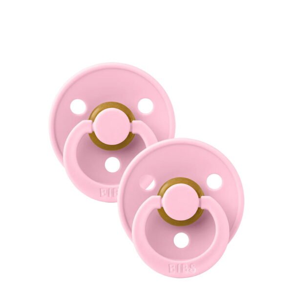 BIBS Colour Pacifier Latex Baby Pink/Baby Pink 0-6m x2