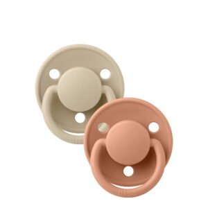 BIBS de Lux Silicone Pacifier Vanilla/Peach 0-3Y x2