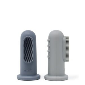 Mushie Brush Tooth Finger Tradewinds/Stone x2