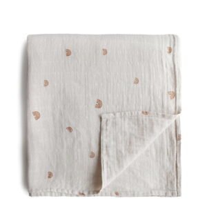Mushie Organic Cotton Muslin Cloths Rainbow
