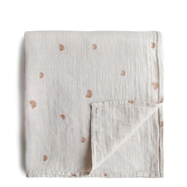 Mushie Organic Cotton Muslin Cloths Rainbow