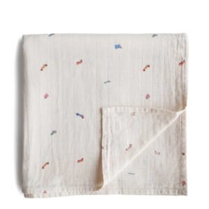 Mushie Organic Cotton Muslin Cloths Cars