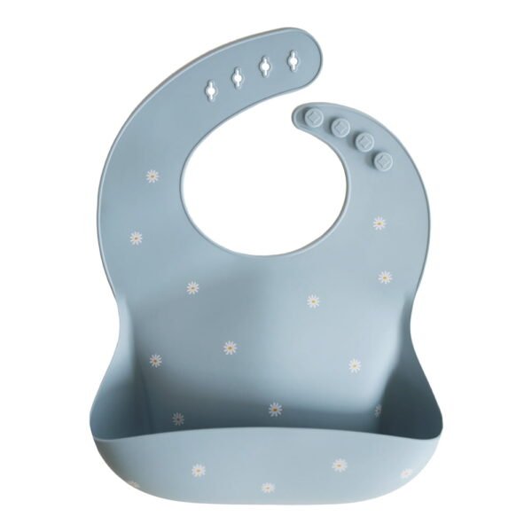 Mushie Silicone Baby Bib White Daisy