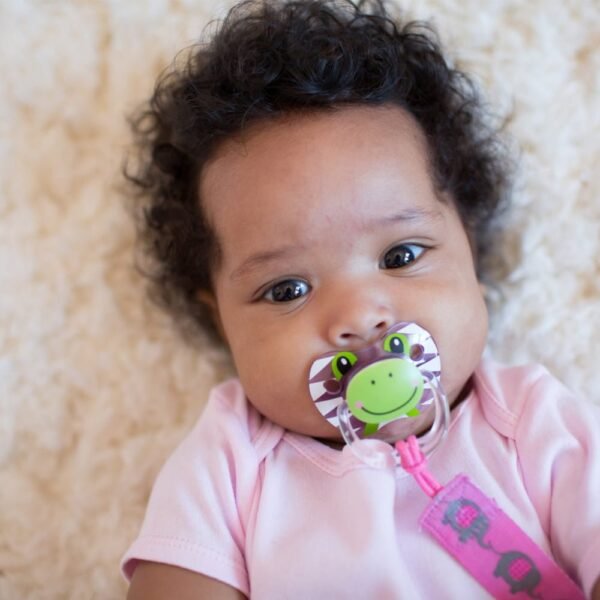 Dr Brown’s Orthodontic PreVent Pacifier Animal Faces Pink 0-6m x2 - Image 2