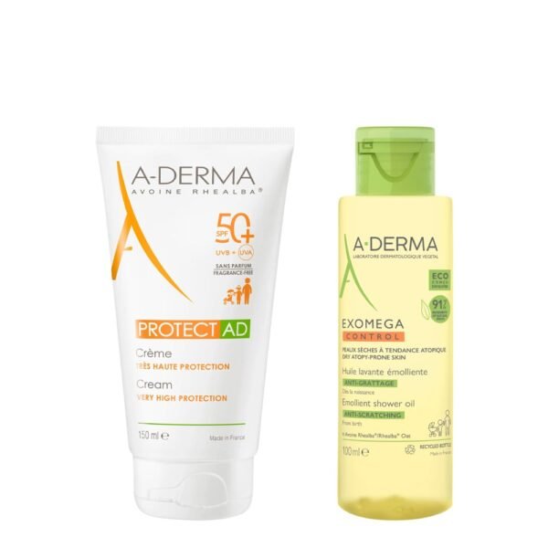 A-Derma Protect AD Cream SPF50+ 150ml + Exomega Control Shower Oil 100ml - Image 2