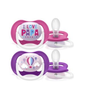 Philips Avent Pacifier Ultra Air Silicone Pink/Purple 6-18m x2