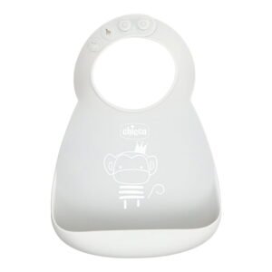 Chicco Silicone Baby Bib Grey 6m+