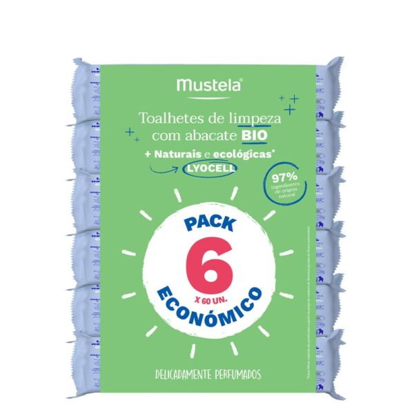 Mustela Cleansing Wipes BIO 6x60un