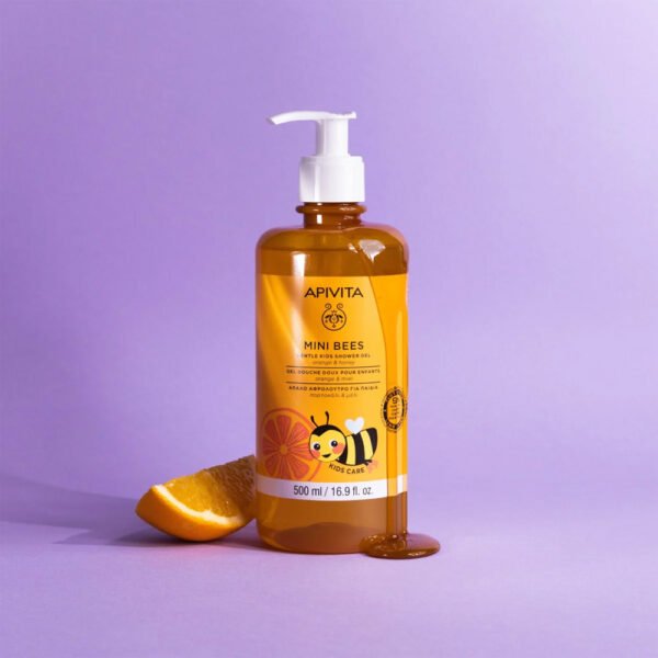 Apivita Mini Bees Gentle Kids Shower Gel Orange & Honey 500mL - Image 2