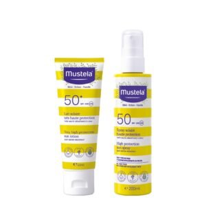 Mustela Sun Lotion SPF50+ 40mL + Mustela Sun Spray SPF50 200mL Towel Offer
